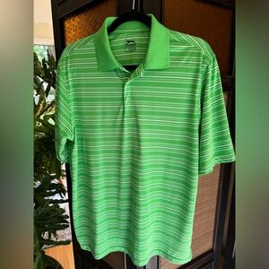 Slazenger green striped golf polo